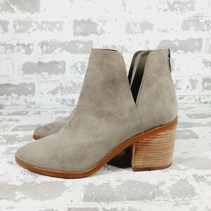 New BP Brynne Taupe Fabric Upper Pointed Toe Block Heel Ankle Boot W367